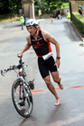 In transition at Alnwick Castle during the Bamburgh Triathlon